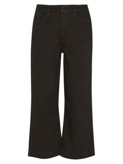 7 For All Mankind Alexa Cropped Wide-leg Jeans In Black Rose