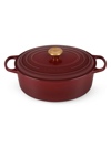 Le Creuset 6.75-quart Signature Cast Iron Oval Dutch Oven In Rhone