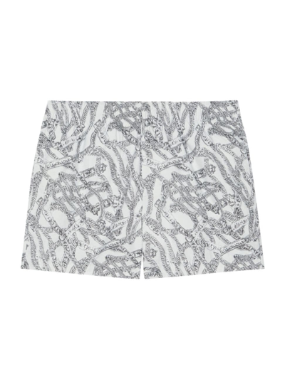 Givenchy Mens Grey Medium Chain-print Mid-rise Swim Shorts