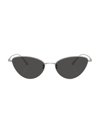 Khaite X Oliver Peoples Sleek Black Steel Butterfly Sunglasses In Matte Black