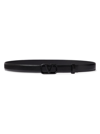 Valentino Garavani Women's Vlogo Signature Belt In Shiny Calfskin 20mm In Black