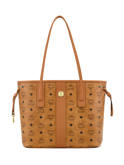 Mcm Women's Small Liz Reversible Visetos Tote Bag In Cognac