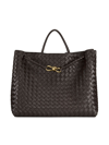 Bottega Veneta Women's Large Andiamo Intrecciato Leather Top-handle Bag In Fondant