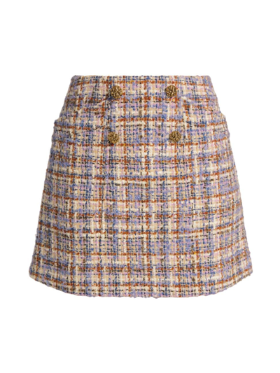 Ba&sh A-line Tweed Miniskirt In Multico