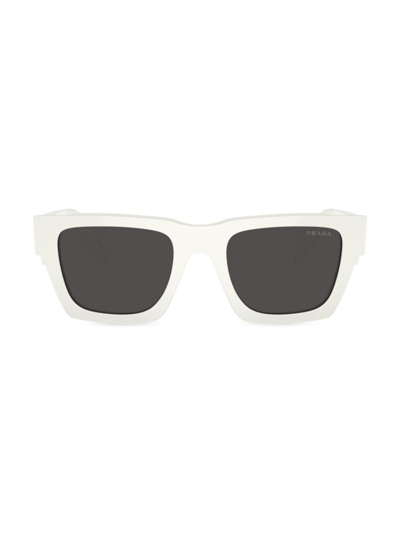 Prada Men's Symbole 0pr A06sf 54mm Pillow Sunglasses In White Smoke