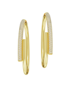 SWAROVSKI WOMEN'S DEXTERA GOLDTONE & CRYSTAL TUBULAR HOOP EARRINGS