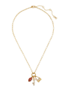 KATE SPADE WOMEN'S HIT THE TOWN GOLDTONE, GLASS & CUBIC ZIRCONIA CLUSTER CHARM PENDANT NECKLACE