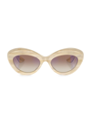Khaite X Oliver Peoples 1968c Acetate Round Sunglasses In Tan