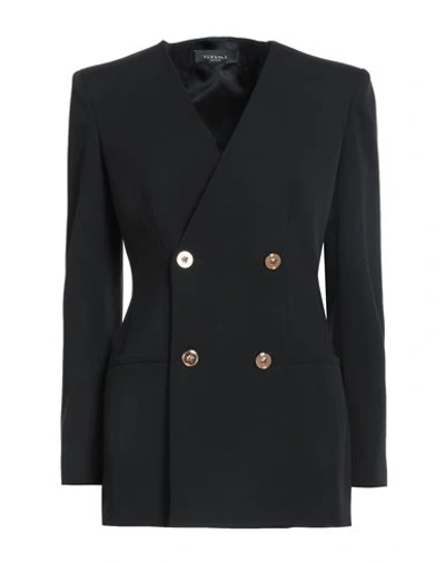 Versace Woman Blazer Black Size 8 Wool, Elastane