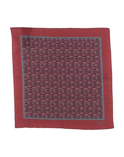 Zegna Man Scarf Burgundy Size - Cotton, Silk In Red