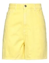 Hinnominate Woman Shorts & Bermuda Shorts Yellow Size M Cotton