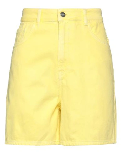 Hinnominate Woman Shorts & Bermuda Shorts Yellow Size M Cotton In Yellow