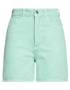Hinnominate Woman Shorts & Bermuda Shorts Light Green Size L Cotton