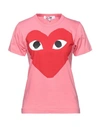 Comme Des Garçons Play Woman T-shirt Pink Size M Cotton