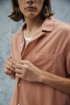 Standard Cloth Liam Crinkle Shirt In Brass
