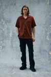 Standard Cloth Liam Crinkle Shirt In Crimson