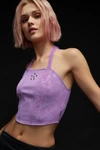 ZEMETA DAISY STUDDED HALTER TOP IN PURPLE, WOMEN'S AT URBAN OUTFITTERS