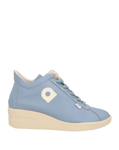 Agile By Rucoline Woman Sneakers Pastel Blue Size 10 Textile Fibers