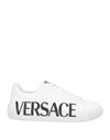 Versace Man Sneakers White Size 11 Calfskin In White