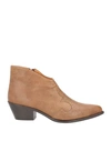 G Di G Woman Ankle Boots Khaki Size 8 Soft Leather In Beige