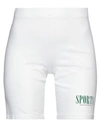 SPORTY AND RICH SPORTY & RICH WOMAN LEGGINGS WHITE SIZE XL COTTON, ELASTANE