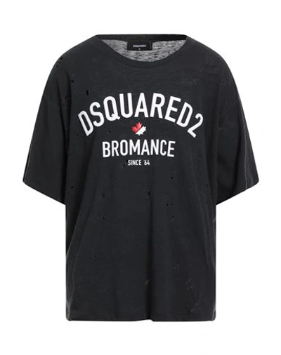 Dsquared2 Man T-shirt Charcoal Size M Cotton, Viscose In Grey