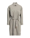 AGNONA AGNONA WOMAN MINI DRESS GREY SIZE 12 COTTON, VISCOSE, ELASTANE, LAMBSKIN