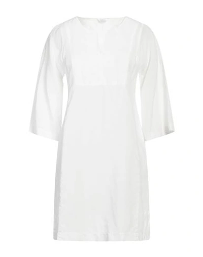 Caliban Woman Mini Dress White Size 4 Lyocell, Linen