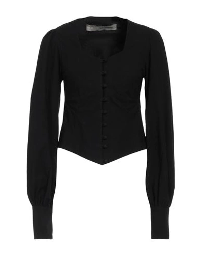 A Tentative Atelier Woman Shirt Black Size 4 Cotton, Silk