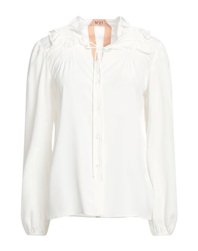 N°21 Woman Shirt White Size 8 Acetate, Silk