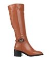 Braccialini Woman Knee Boots Tan Size 11 Textile Fibers In Brown
