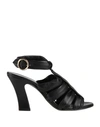Khaite Perth Caged Calfskin Block-heel Sandals In Black