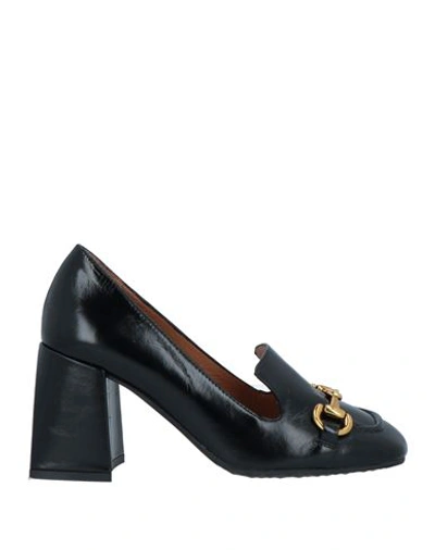 Bruno Premi Woman Loafers Black Size 9 Soft Leather In Black
