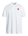 Comme Des Garçons Play Comme Des Garcons Play Little Red Heart Polo In White