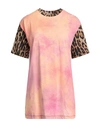 Roberto Cavalli Woman T-shirt Pink Size L Cotton