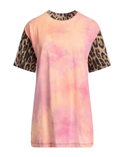 Roberto Cavalli Woman T-shirt Pink Size L Cotton
