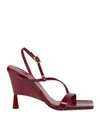 Gia Rhw Gia / Rhw Woman Sandals Burgundy Size 6 Soft Leather In Red