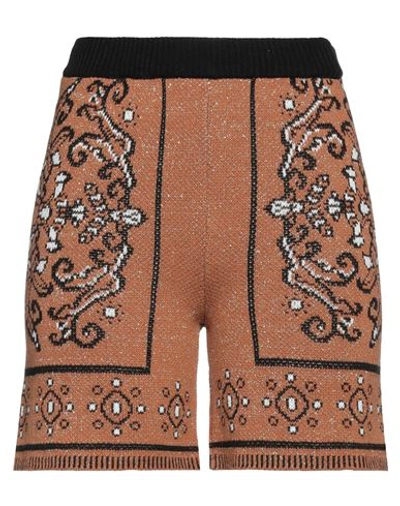 Simona Corsellini Woman Shorts & Bermuda Shorts Camel Size L Cotton, Acrylic In Beige
