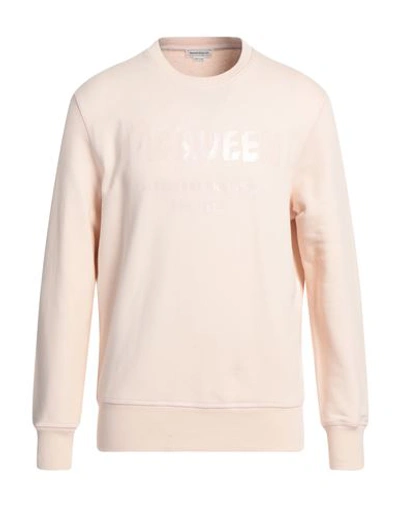 Alexander Mcqueen Man Sweatshirt Blush Size L Cotton, Elastane In Pink