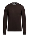 Alpha Studio Man Sweater Dark Brown Size 44 Merino Wool