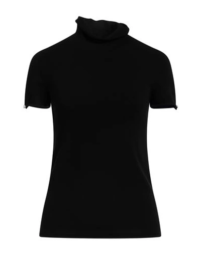 Twinset Woman Turtleneck Black Size Xl Viscose, Polyester In Black