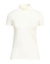 Twinset Woman Turtleneck Ivory Size Xxl Viscose, Polyester In White