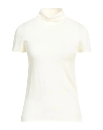 Twinset Woman Turtleneck Ivory Size Xxl Viscose, Polyester In White