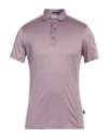 Pal Zileri Man Polo Shirt Mauve Size Xl Cotton In Purple