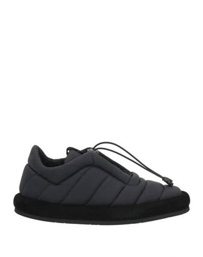 Del Carlo Woman Sneakers Black Size 7 Textile Fibers, Soft Leather