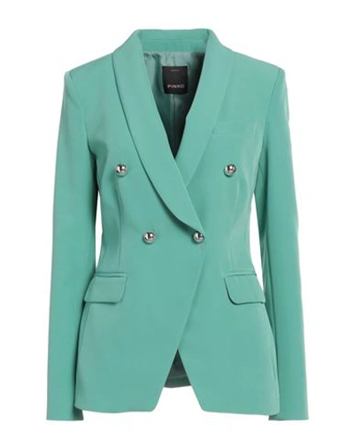 Pinko Woman Blazer Emerald Green Size 6 Polyester, Elastane