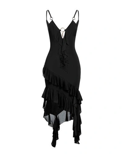 Roberto Cavalli Woman Midi Dress Black Size 6 Viscose, Polyamide, Elastane