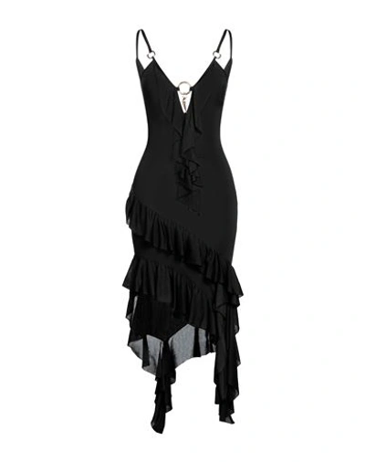 Roberto Cavalli Woman Midi Dress Black Size 8 Viscose, Polyamide, Elastane