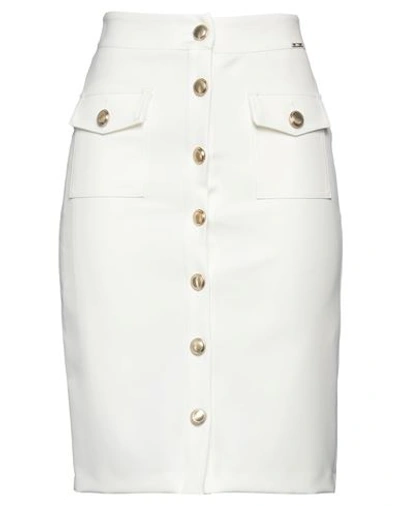 Liu •jo Woman Midi Skirt White Size 2 Polyester, Elastane