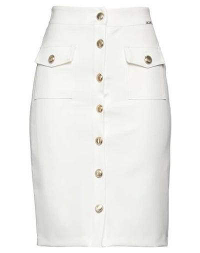 Liu •jo Woman Midi Skirt White Size 2 Polyester, Elastane In White